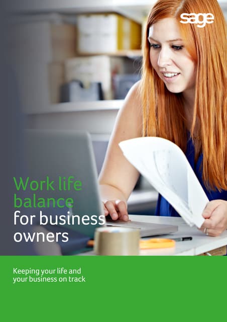 Work life balance for business owners