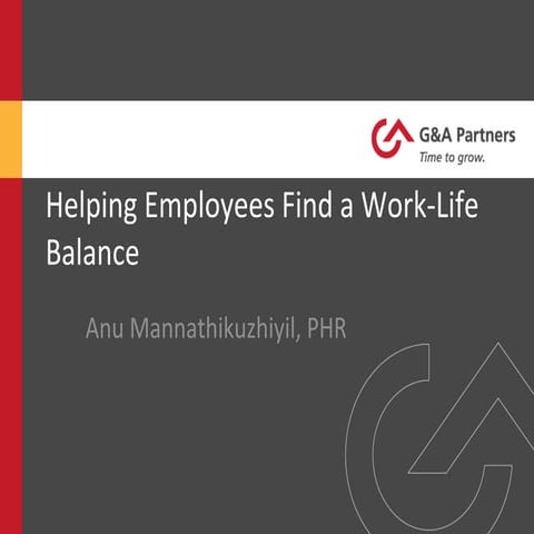 Helping Employees Find a Work-Life Balance