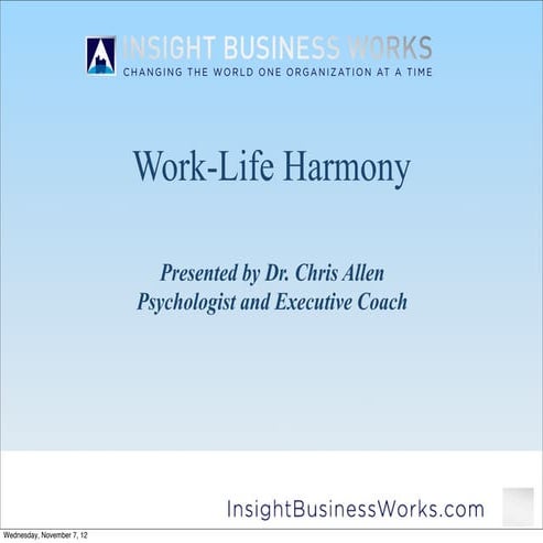 Work life harmony presentation for ny agriwomen slides | PDF