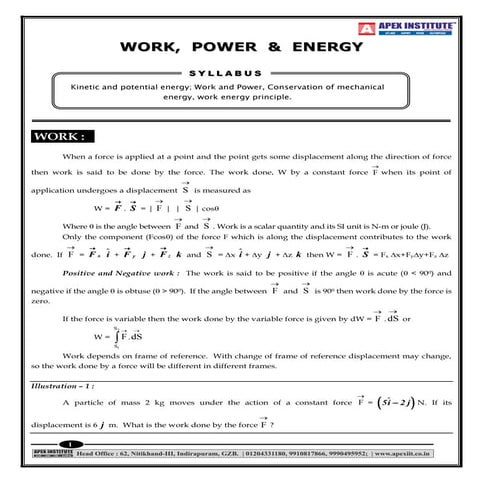 Work power-energy