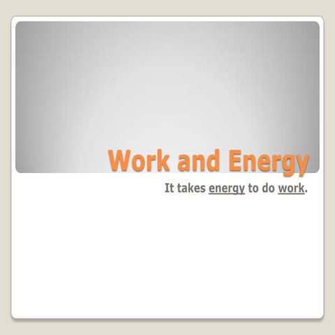 Work And Energy