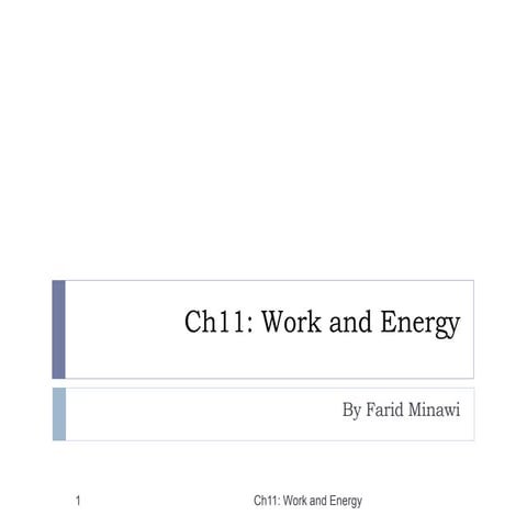 Work and energy
