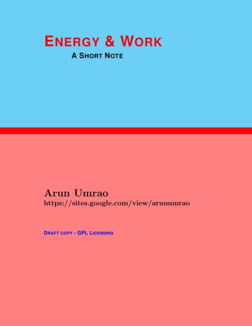 Work and energy