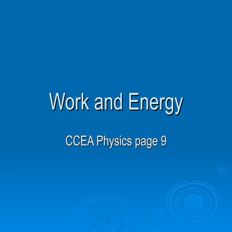 Work Done and Energy Transfer