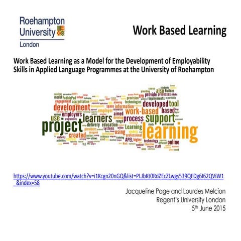 Work based learning 15 pp