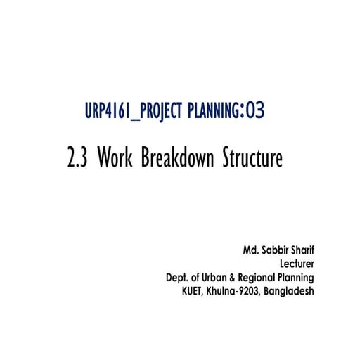 Work breakdown structure