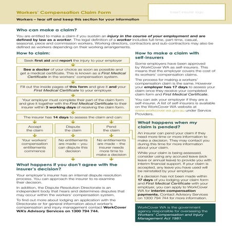 Workers Compensation, WorkCover WA 2b Claim Form