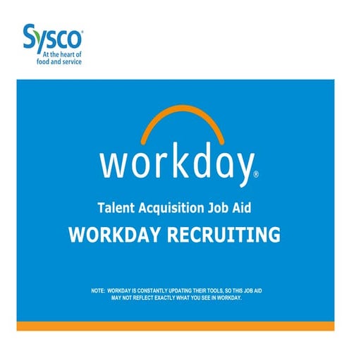 Presentation on Workday for recruiters overview