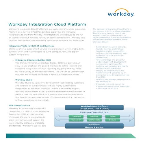 Workday Integration Cloud Platform Datasheet