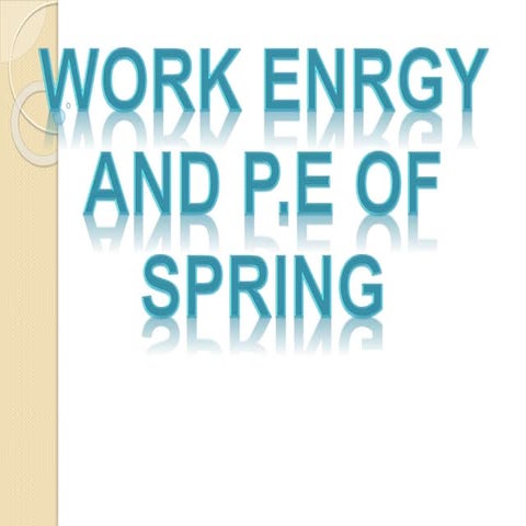 Work energy and potential energy