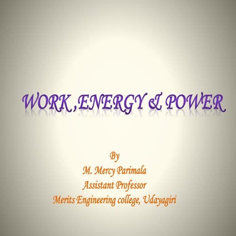 Work energy &amp;power