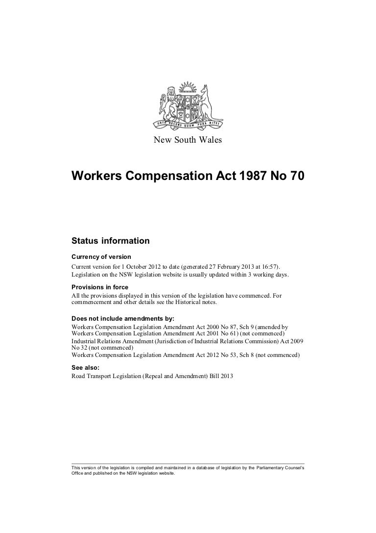 Workers compensation Act 1987