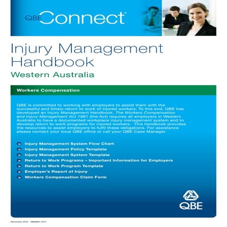 Workers Compensation, Injury Mngt Handbook WA