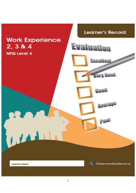 Work Experience 2 3 4 Learners Record Pdf Work Experience 2 3 4 Learners Record Pdf