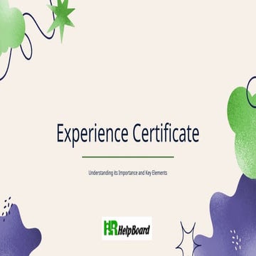 Work Experience Certificate Format, Experience Letter.pptx