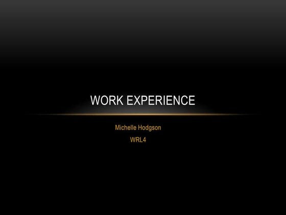 Work experience | PPT