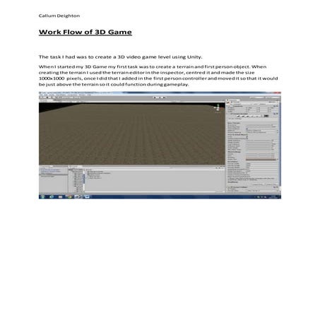 Work flow of 3d game