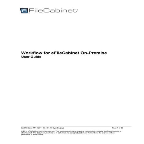 Workflow eFileCabinet On Premise as of 11/17/2014