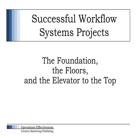 Successful Workflow Systems Projects - Dan Buckhout