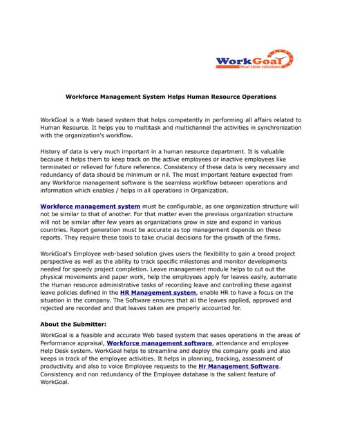 Workforce Management System Helps H...