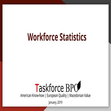 Taskforce BPO Workforce Statistics | 100+ Employees | PPTX