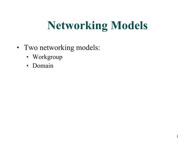 Workgroup vs domain