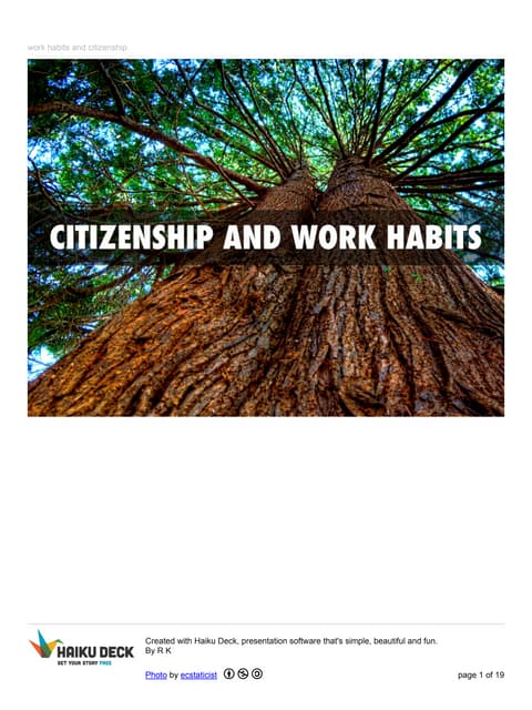 Work habits and citizenship 3