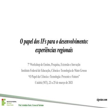 WorkIF 2021 - IFMT - SIGESTur - Aristides Faria