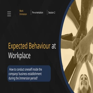 WORK IMMERSION L1-3 Pre-Immersion Discussion