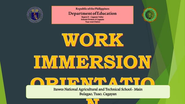 SHS- Work immersion | PPTX