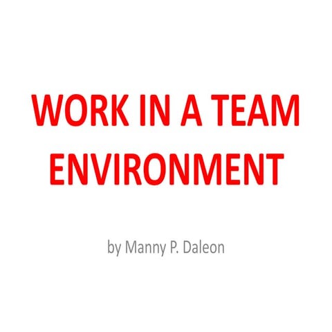 Work in a team environment
