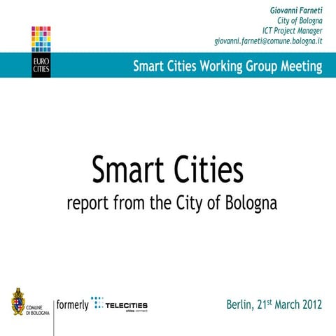 Working Group Smart Cities – Bologna case study