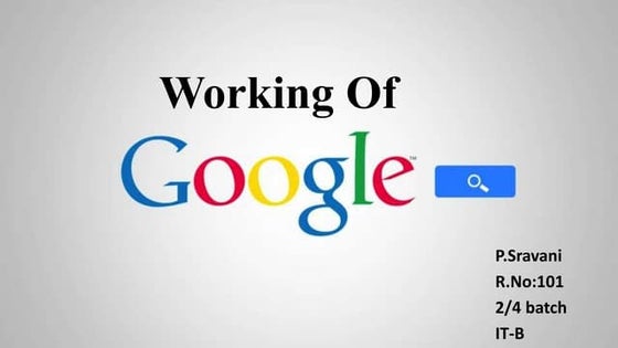 Working of google search