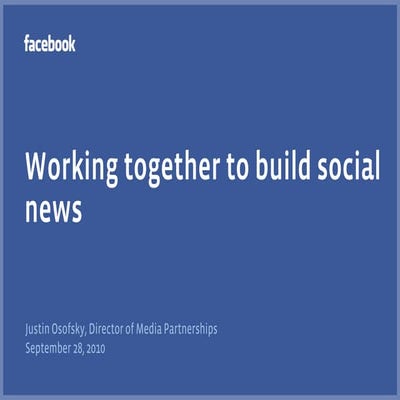 Working Together To Build Social News