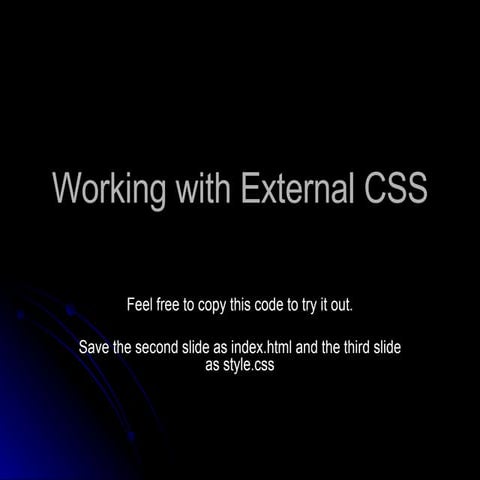 Working with External CSS | PPT