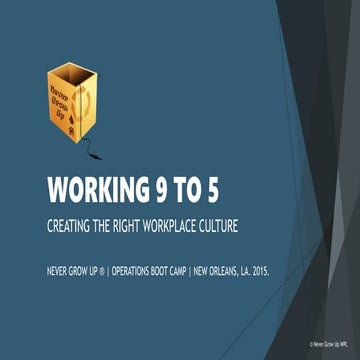 Creating The Right Work Culture | Working 9 to 5 | PDF