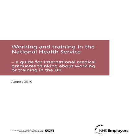 Working and training in the national health service   a guide for im gs final