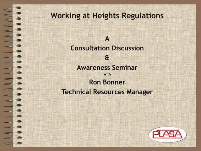 Working At Height by Ron Bonner.p health piecept