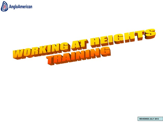 Working at heights training powerpoint