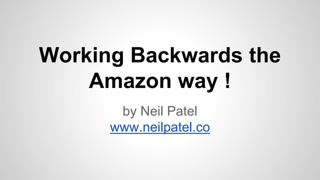 Working Backwards the Amazon Way