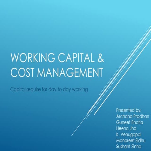 Working capital & cost management