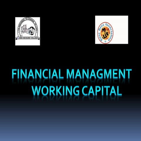 Working capital in financial management