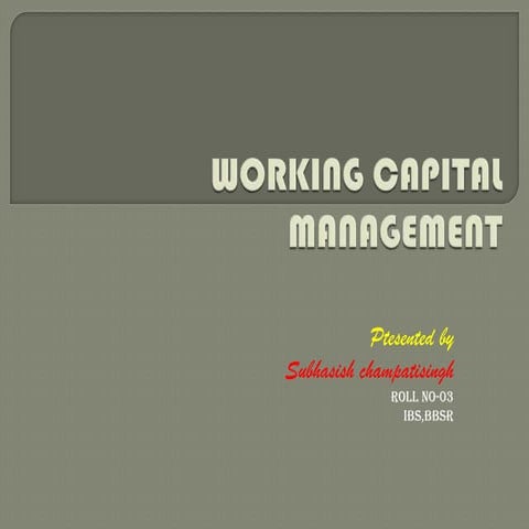 Working capital management