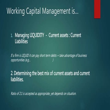Working capital management