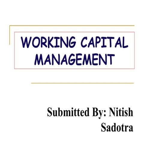 Working capital management