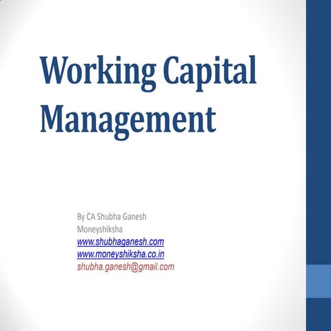 Working capital management handout emerg