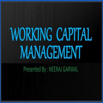 Working capital  