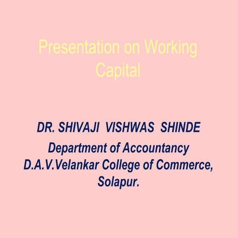 Working capital  ppt