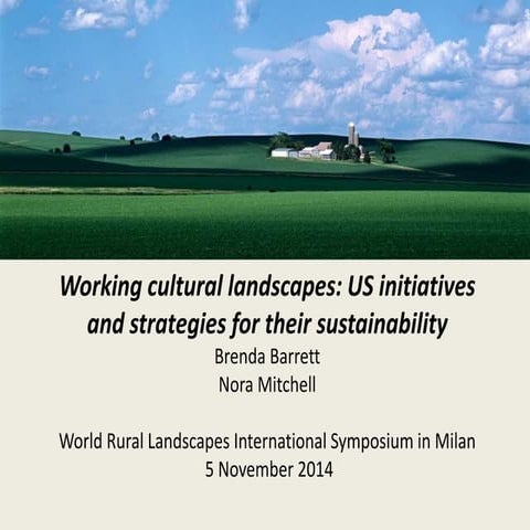 Working cultural landscapes  united states