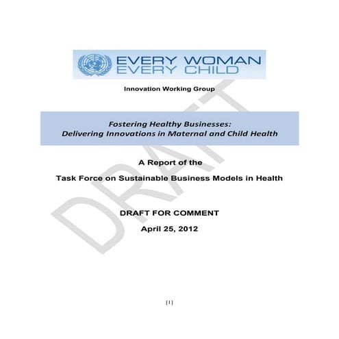 Sustainability Background Document: Fostering Healthy Businesses